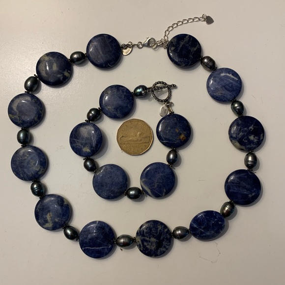 EUC Sodalite & Pearl Set - Picture 2 of 7
